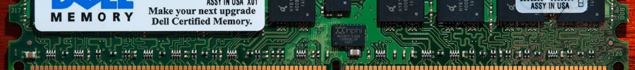 Detail on a stripe of RAM memory.